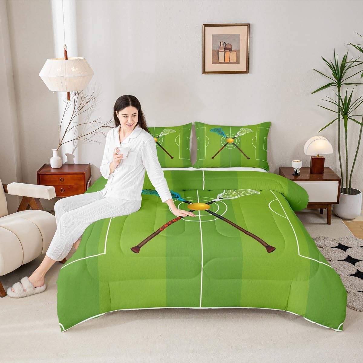 Parure de lit avec couette verte : le cadeau de Noël moderne parfait pour enfant