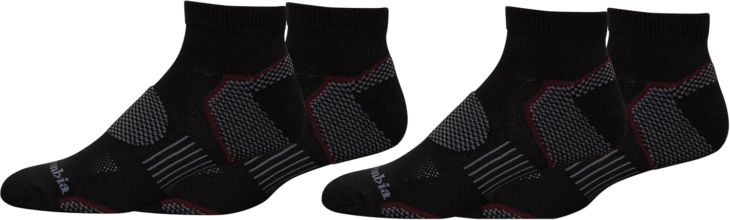 Columbia Men's Low Cut Omni Wick Balance Point Walking Socks 4-pack
