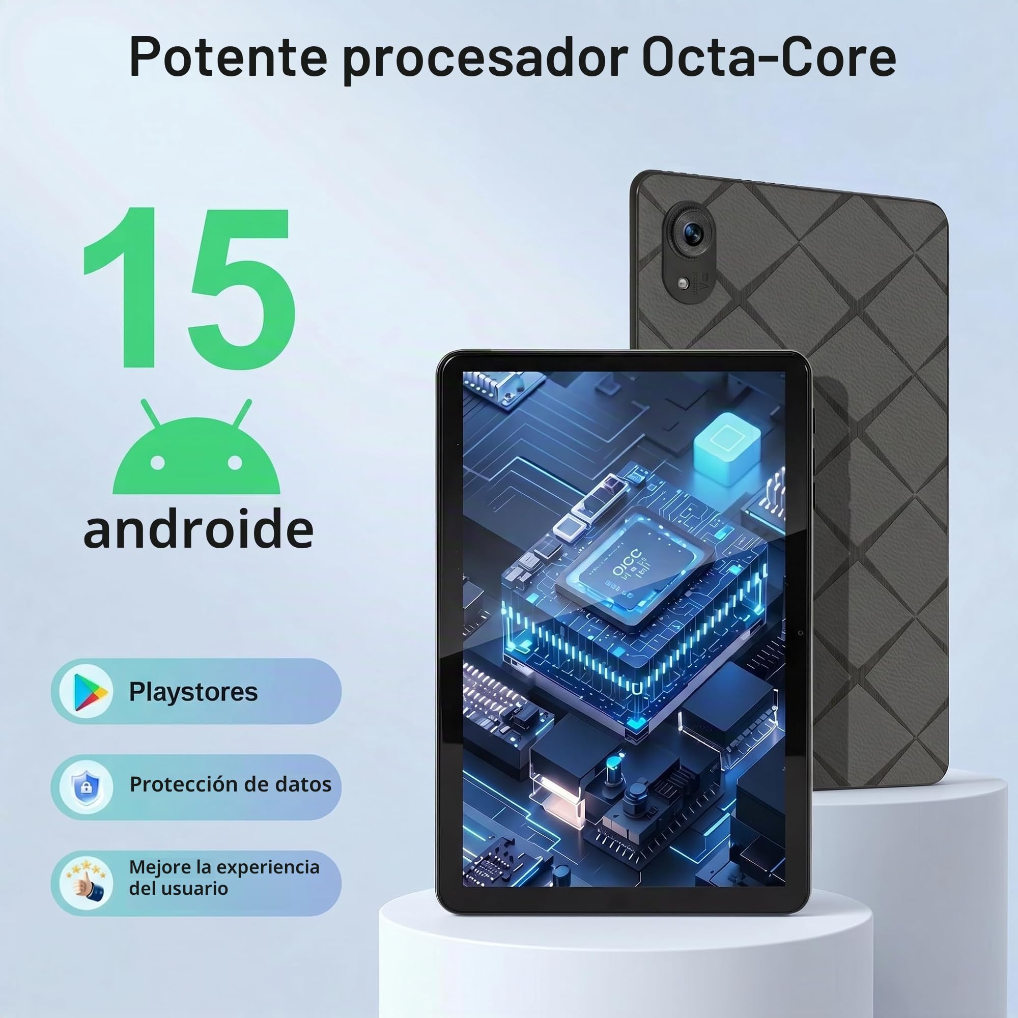 Tablet 10 Pulgadas, Android 15, 30GB RAM+128GB ROM, Pantalla IPS HD-Verde