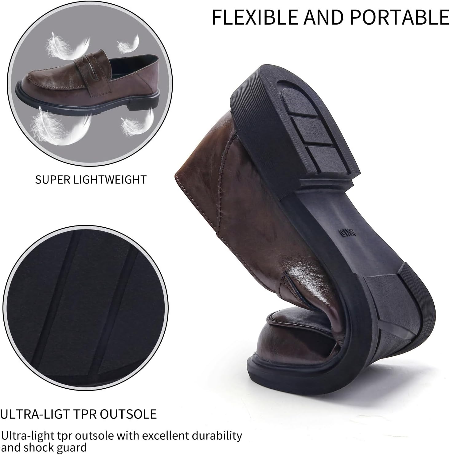 Women's Slip On Loafer Leather Casual Work Office Dressy Shoes - Image 4