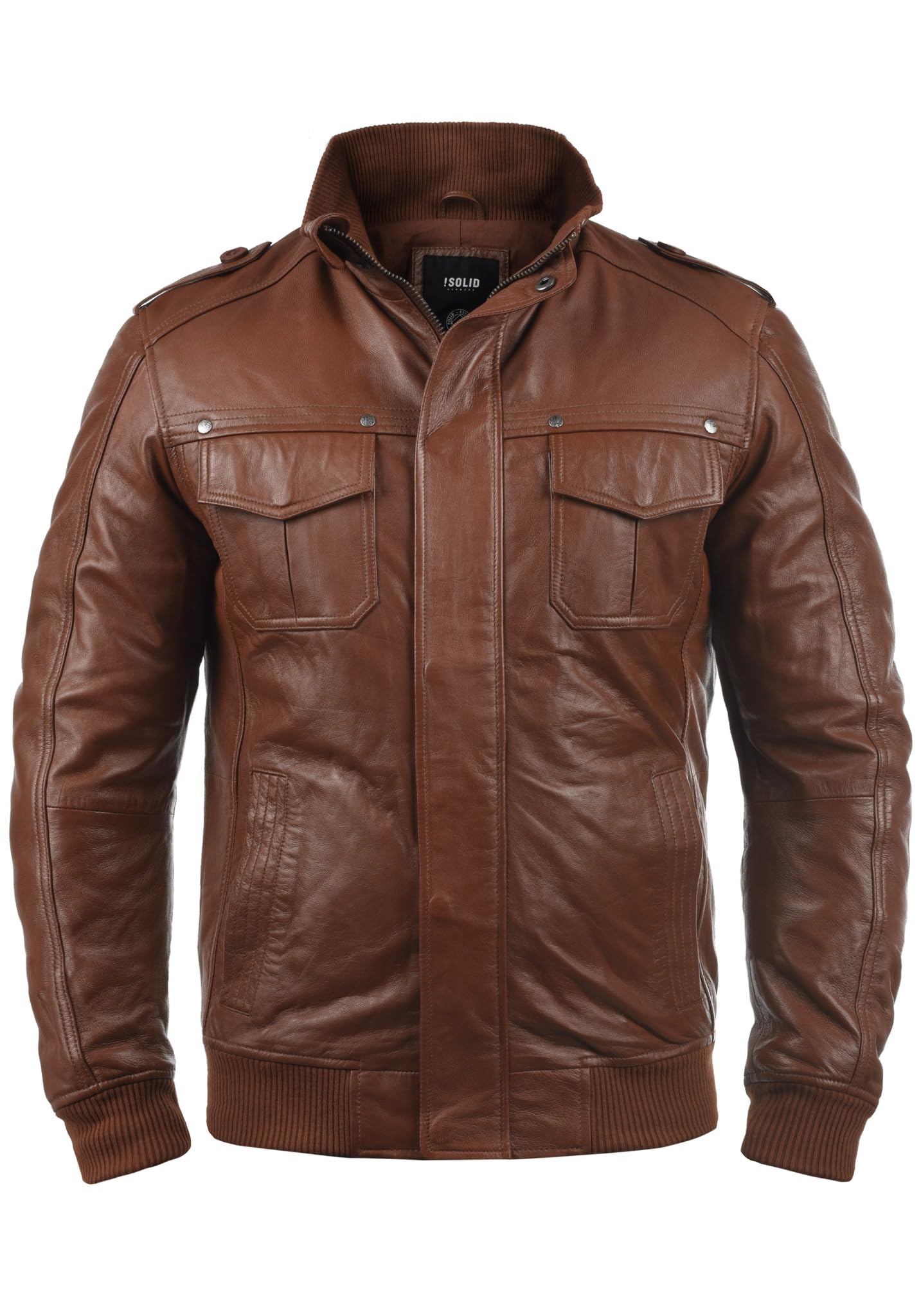 !Solid Camash Herren Lederjacke Mit Stehkragen Aus 100% Echtleder