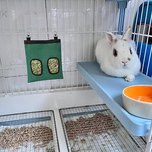 2 Pcs Hay Bag for Rabbit Guinea Pigs Hay Feeder Small Animal Hay Feeder Hanging Feed Sack for Chinchilla Hamsters Small Animals Hay