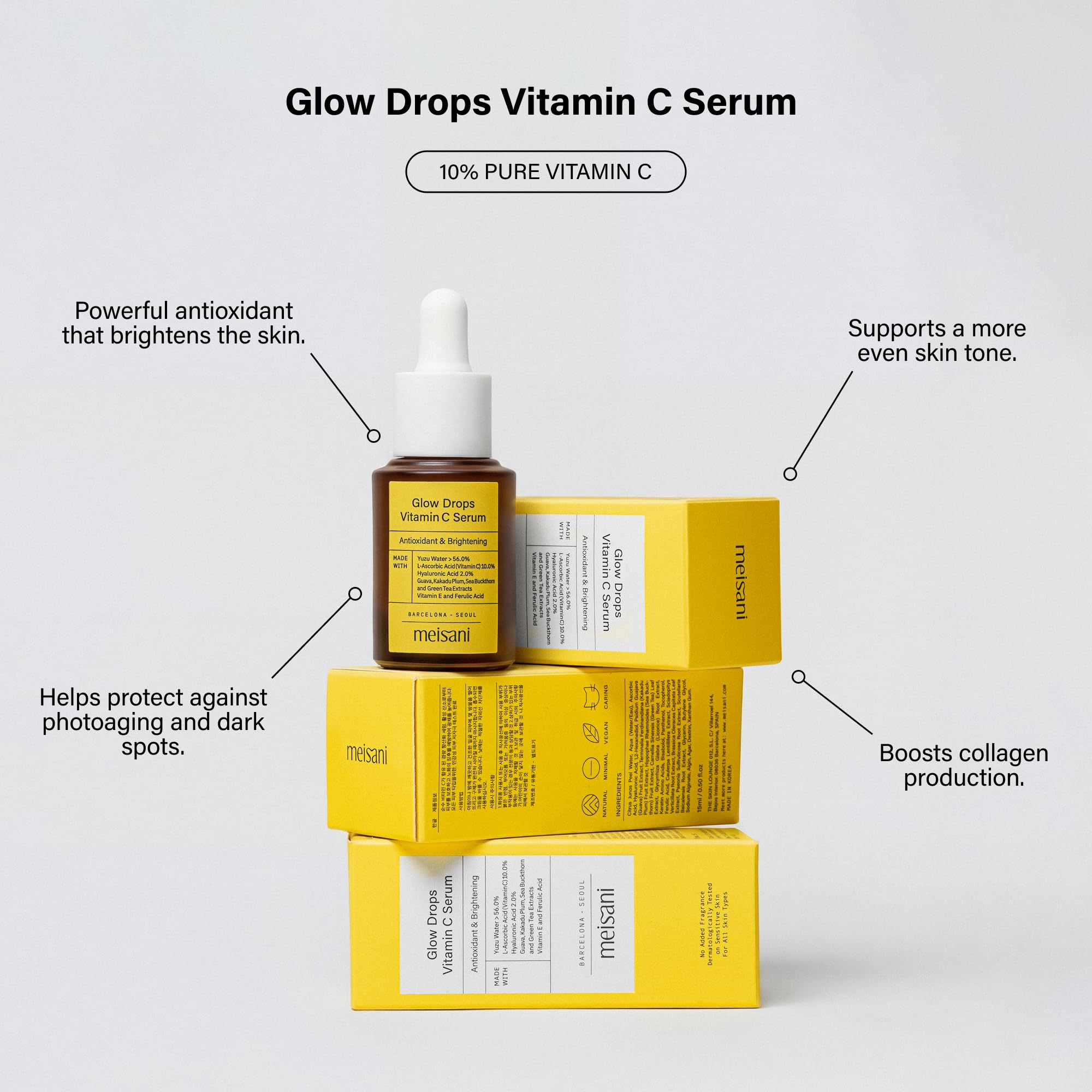 Meisani Pack Dúo Sérums: Glow Drops Vitamin C y Blue Elixir Retinol
