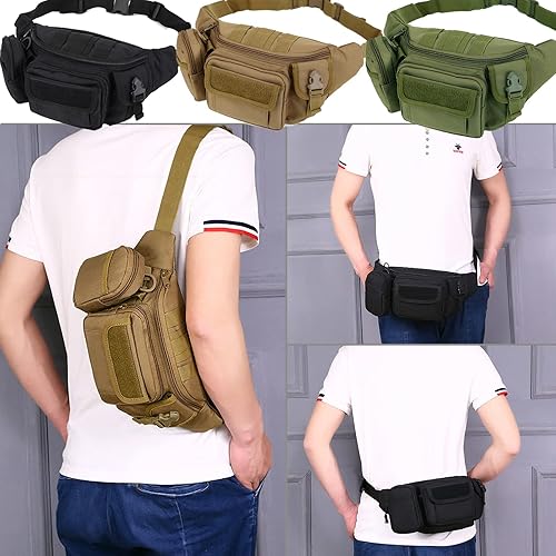 Miniatura 4 de Riñoneras tácticas, bolsa de cintura militar, bolsas de cinturón de cadera para senderismo, escalada, pesca, ciclismo, caza con parche de EE. UU, 1