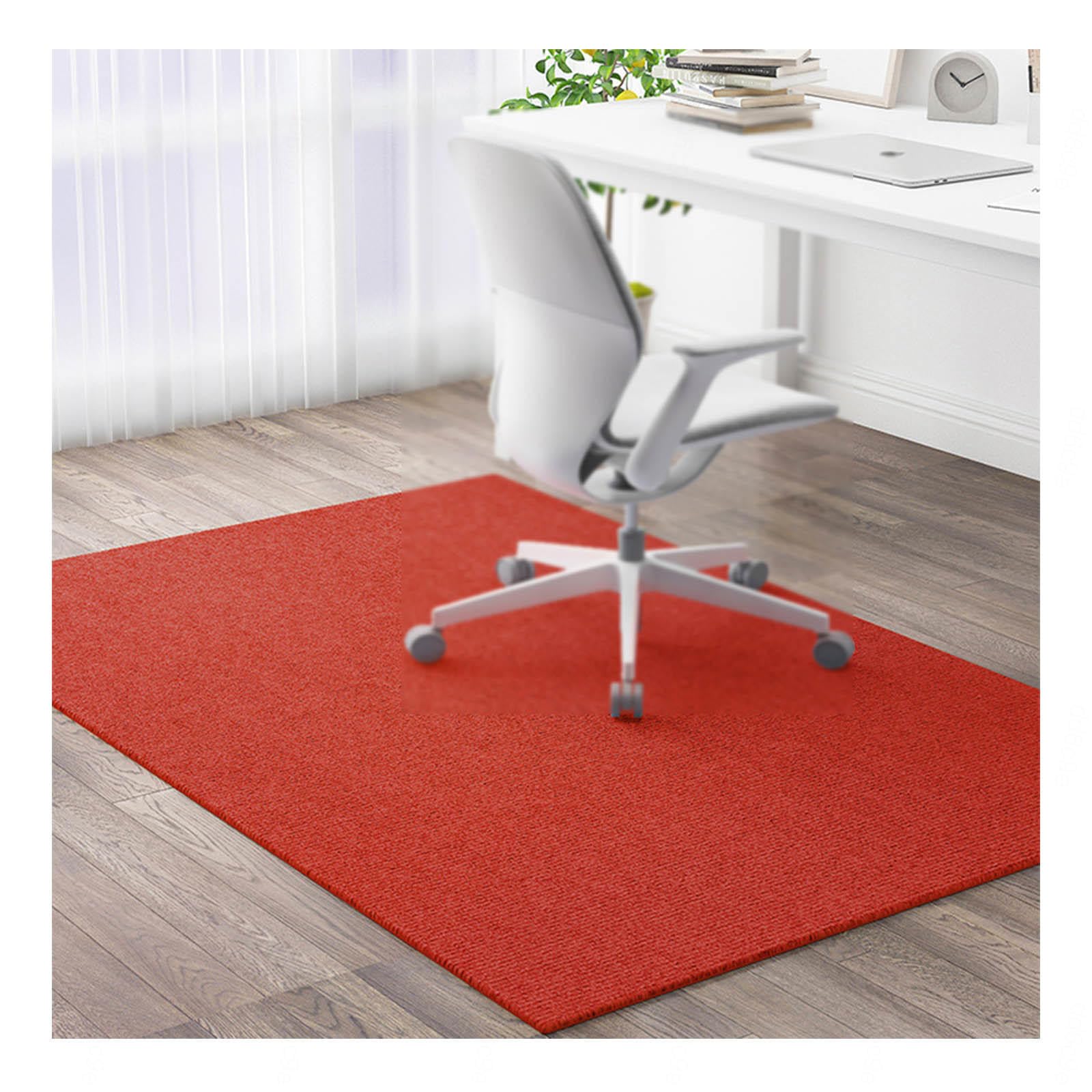 Protector De Suelo para Sillas De Ruedas Base Antideslizante, Fácil de Limpiar, Se Puede Cortar a Medida para Protector de Suelo,Red-90×120cm/35.43×47.24in