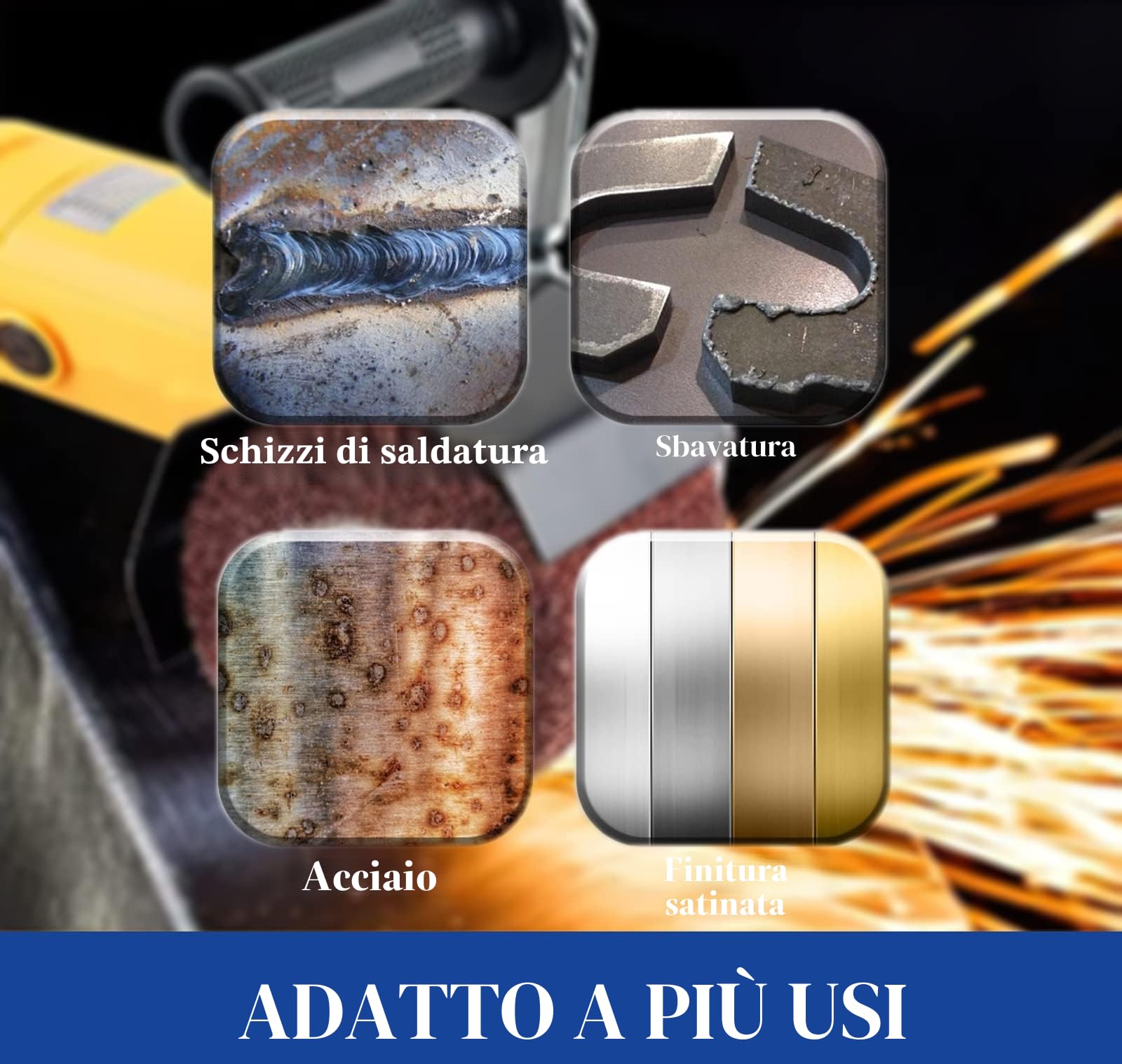 Spazzola a Rullo Abrasivo in Fibra Sintetica,per Ristrutturare Superfici di tutti i tipi Abrasivo per Macchina Smerigliatrice,Ø120x100x19MM - Grana 80
