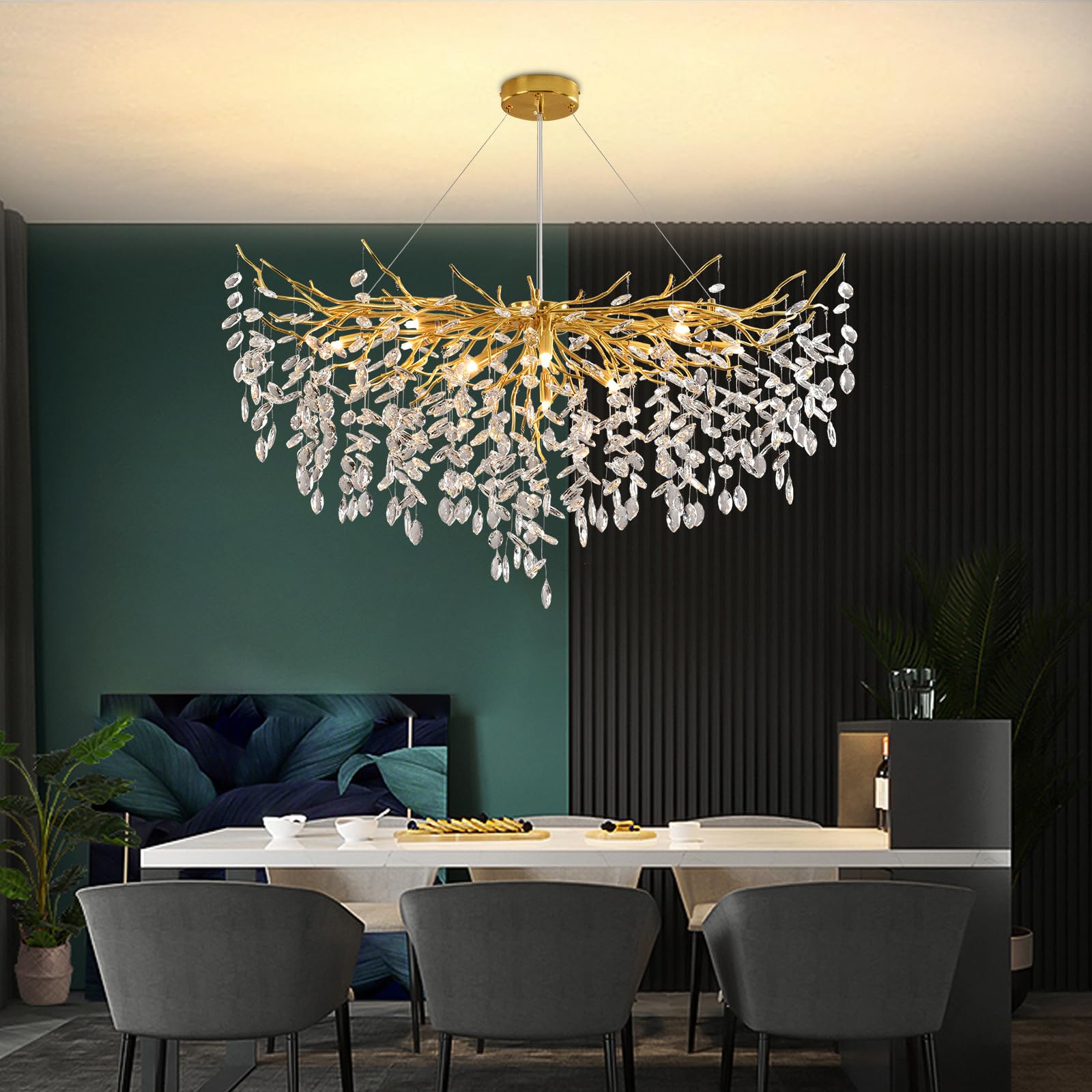 Nowoczesny kryształowy żyrandol, kryształowy żyrandol Raindrop, oprawka G9, lampa wisząca do salonu, jadalni, sypialni, restauracji