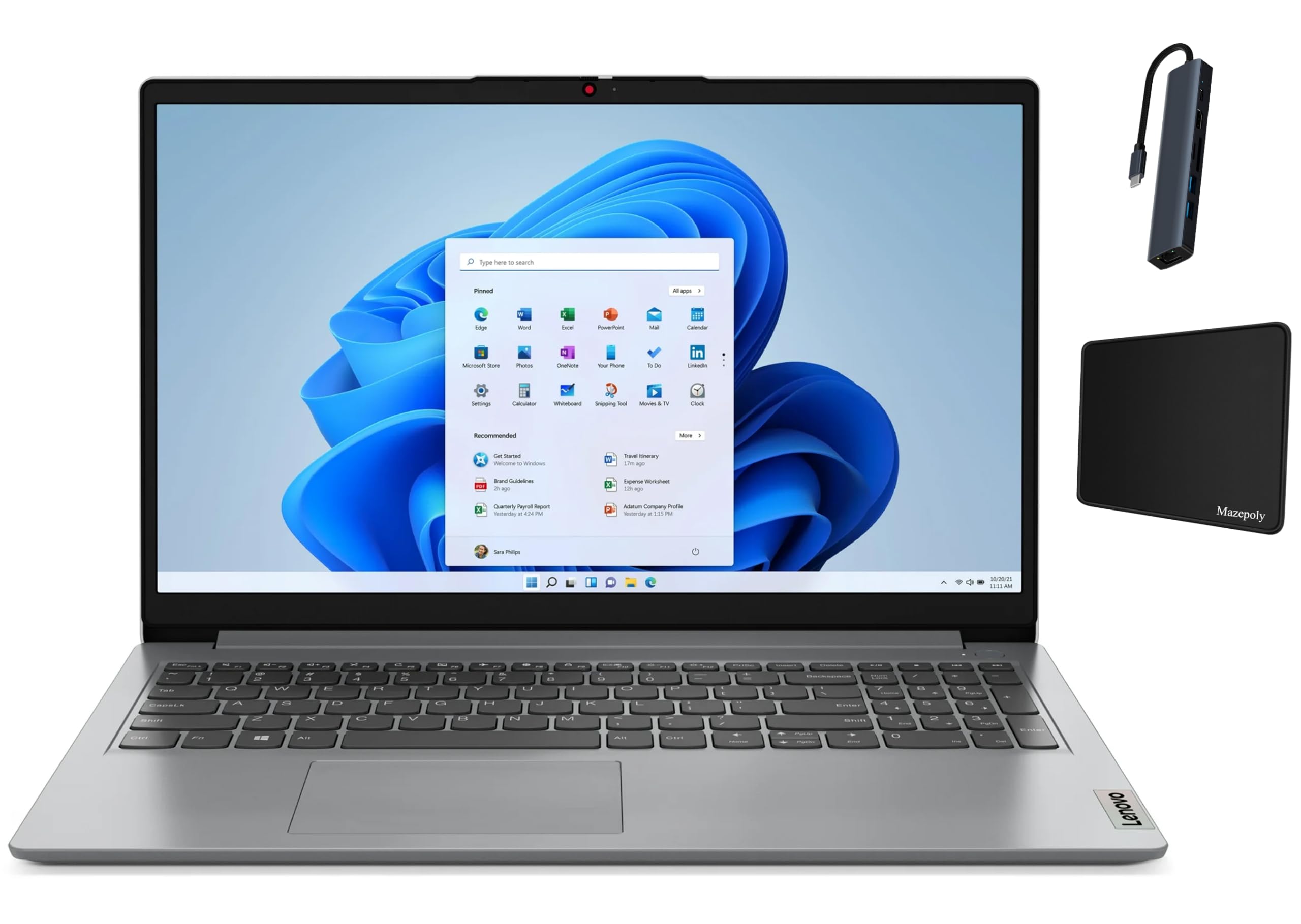 Lenovo IdeaPad 1 15.6 inch FHD Laptop, Intel Core i5-1235U Processor, 1.3GHz, 16GB RAM, 1TB SSD, Media Card Reader, Windows 11 Home in S Mode, Cloud