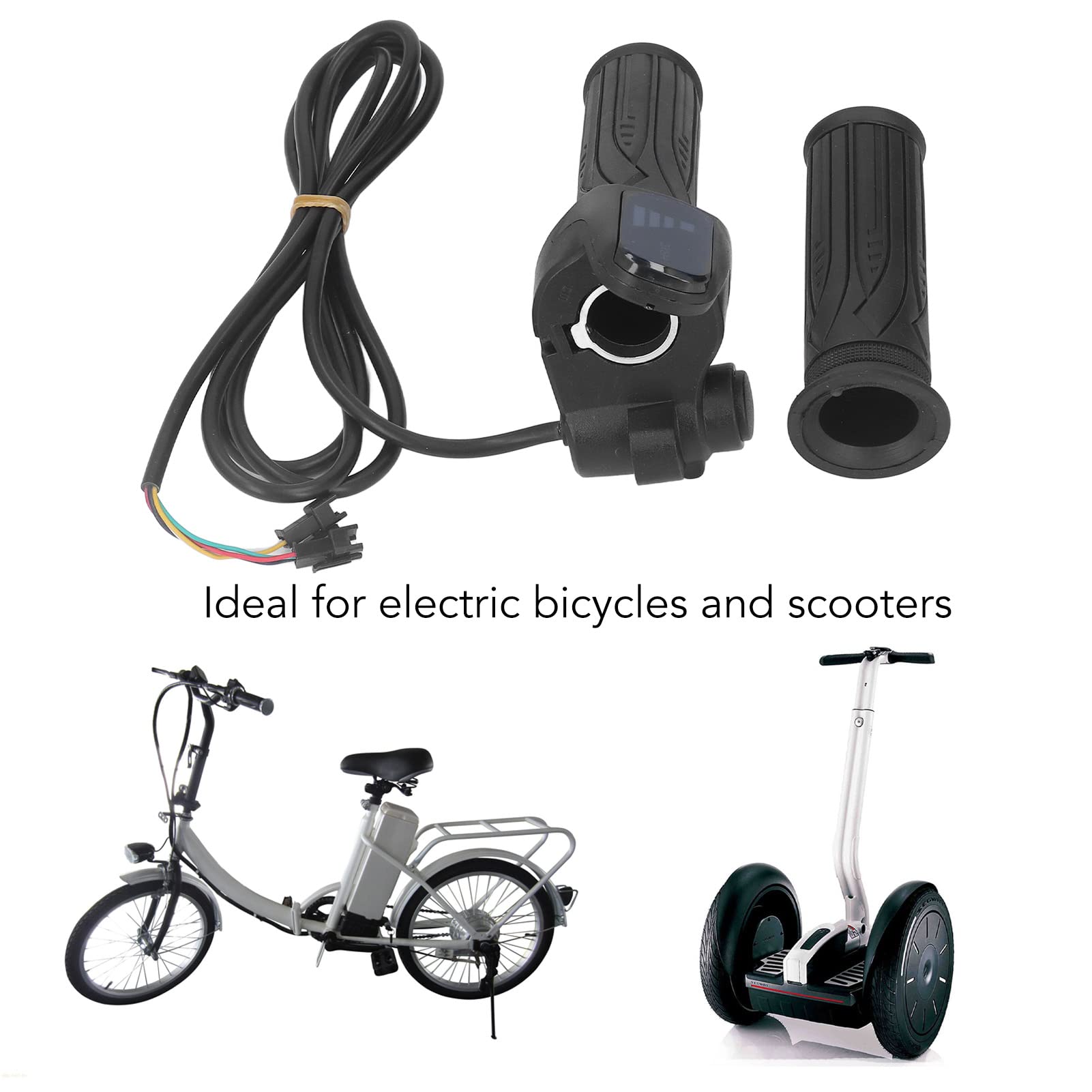 1 paire de poignées d'accélérateur pour guidon de vélo électrique 48 V avec induction IC