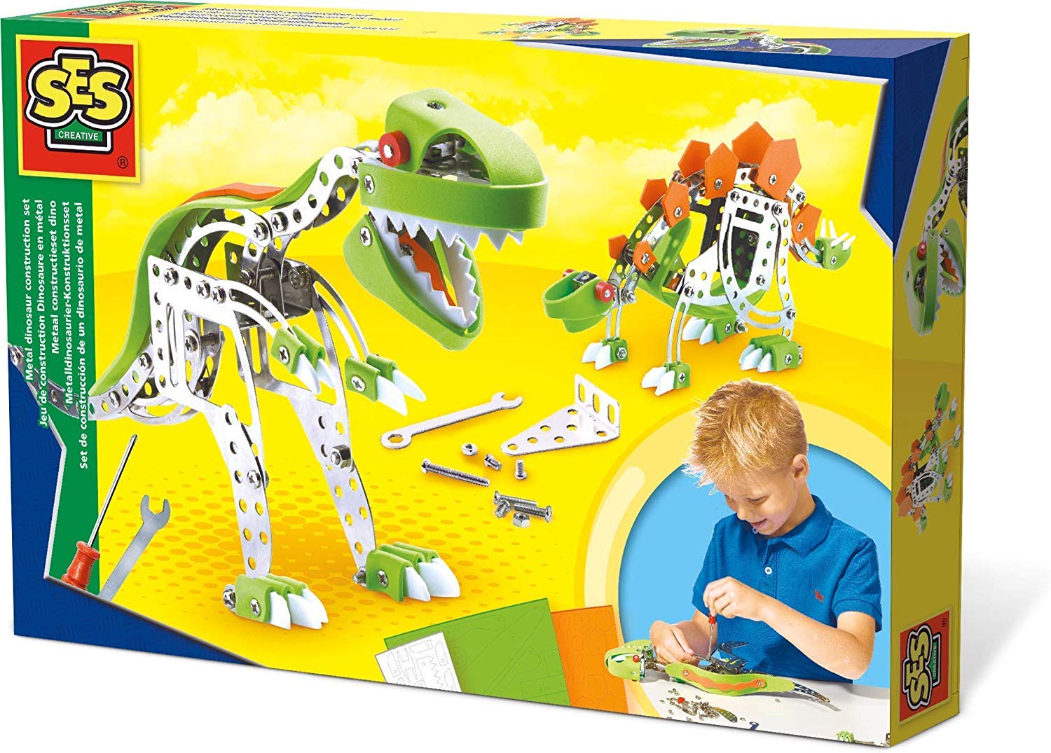 SES Creative Metal Dinosaur Construction Set Building Screw Construction DIY Kit