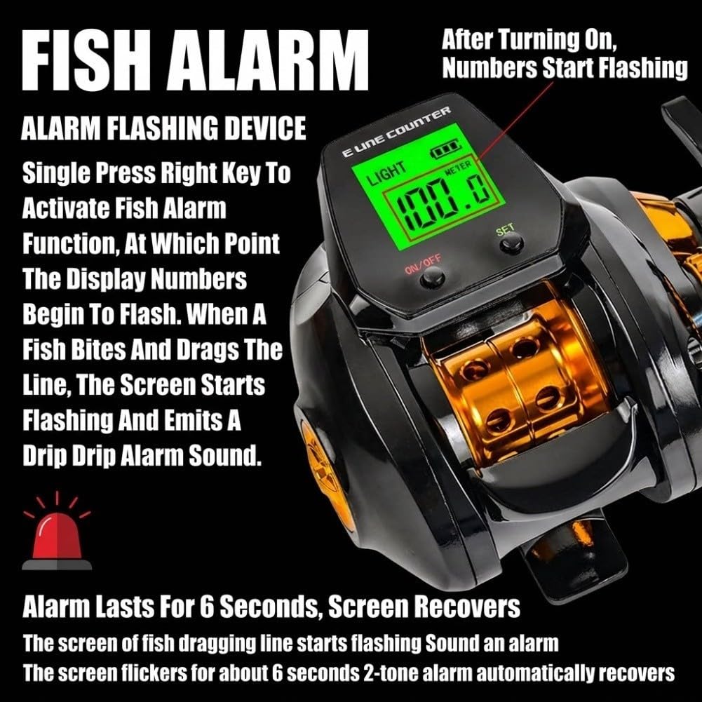 Digitale Baitcasting Rolle 7.2:1 LED Zähler USB