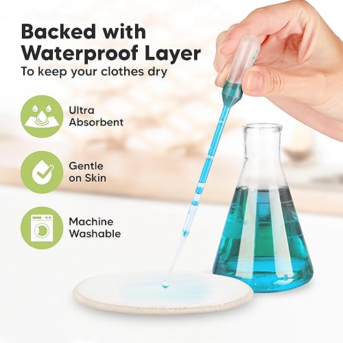 Vista 141 de Almohadillas de lactancia de viscosa de bambú orgánico, 14 almohadillas lavables para lactancia materna, bolsa de lavado, reutilizables