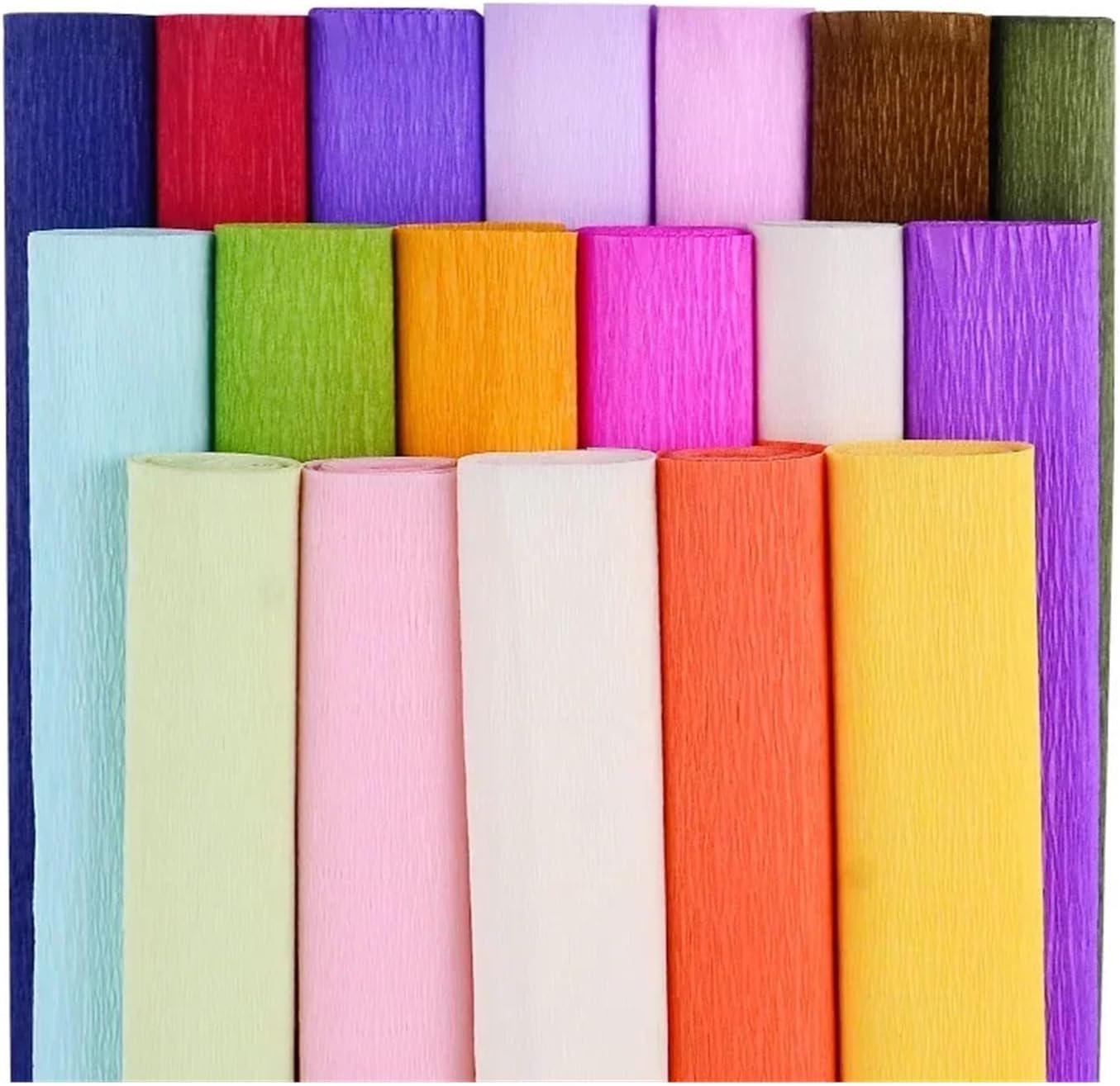 SFCHEN 250 * 50cm DIY Wrapping Paper Craft Colored Crepe Paper Roll Origami Crinkled Flowers Paper Decoration Gift(12)