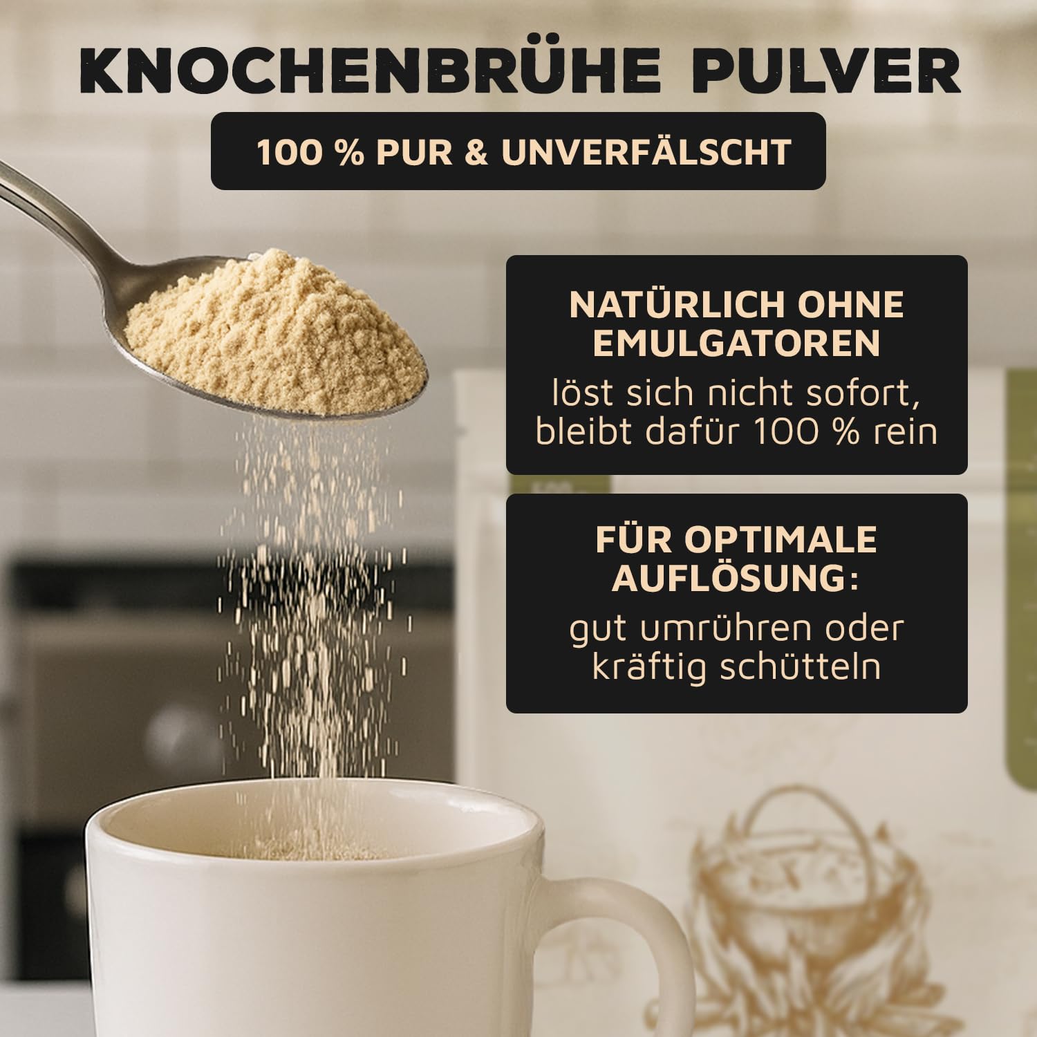 Carnivoro Knochenbrühe Pulver vom schwedischen Rind 500g 84% Beauty Kollagen Pulver