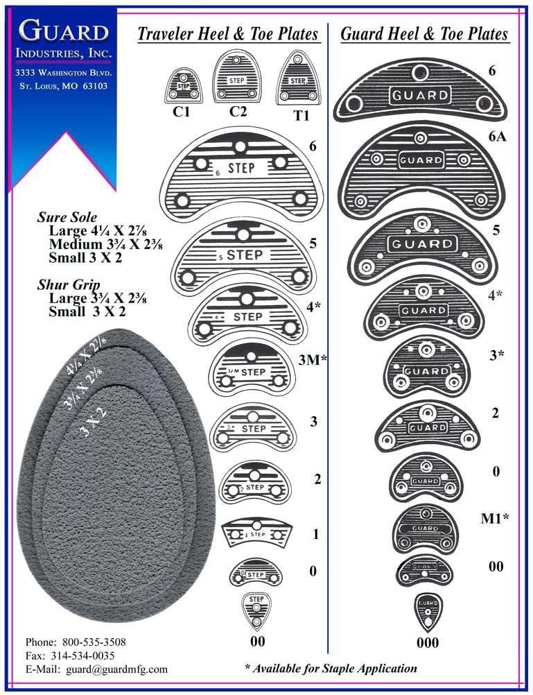 50 Pair of Heel Plates/Taps, Self Adhesive, Nails Included, Size Small