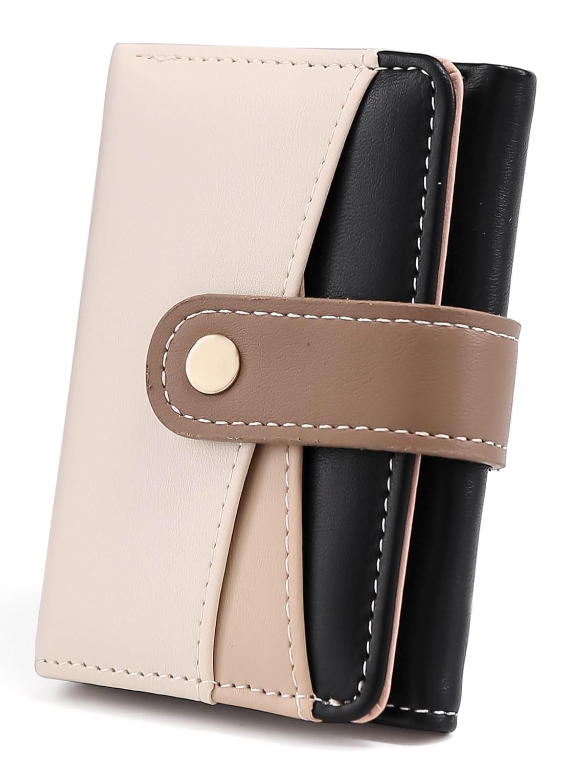 Elios Women’s Wallet Color-Blocking Design Vegan Leather Trifold Small Card Holder Compact Ladies Purse with Multiple Card Slots RFID Blocking | Snap Closure | Mini Purse for Women (Beige) Elios Women’s Wallet Color-Blocking Design Vegan Leather Trifold Small Card Holder Compact Ladies Purse with Multiple Card Slots RFID Blocking | Snap Closure | Mini Purse for Women (Beige)