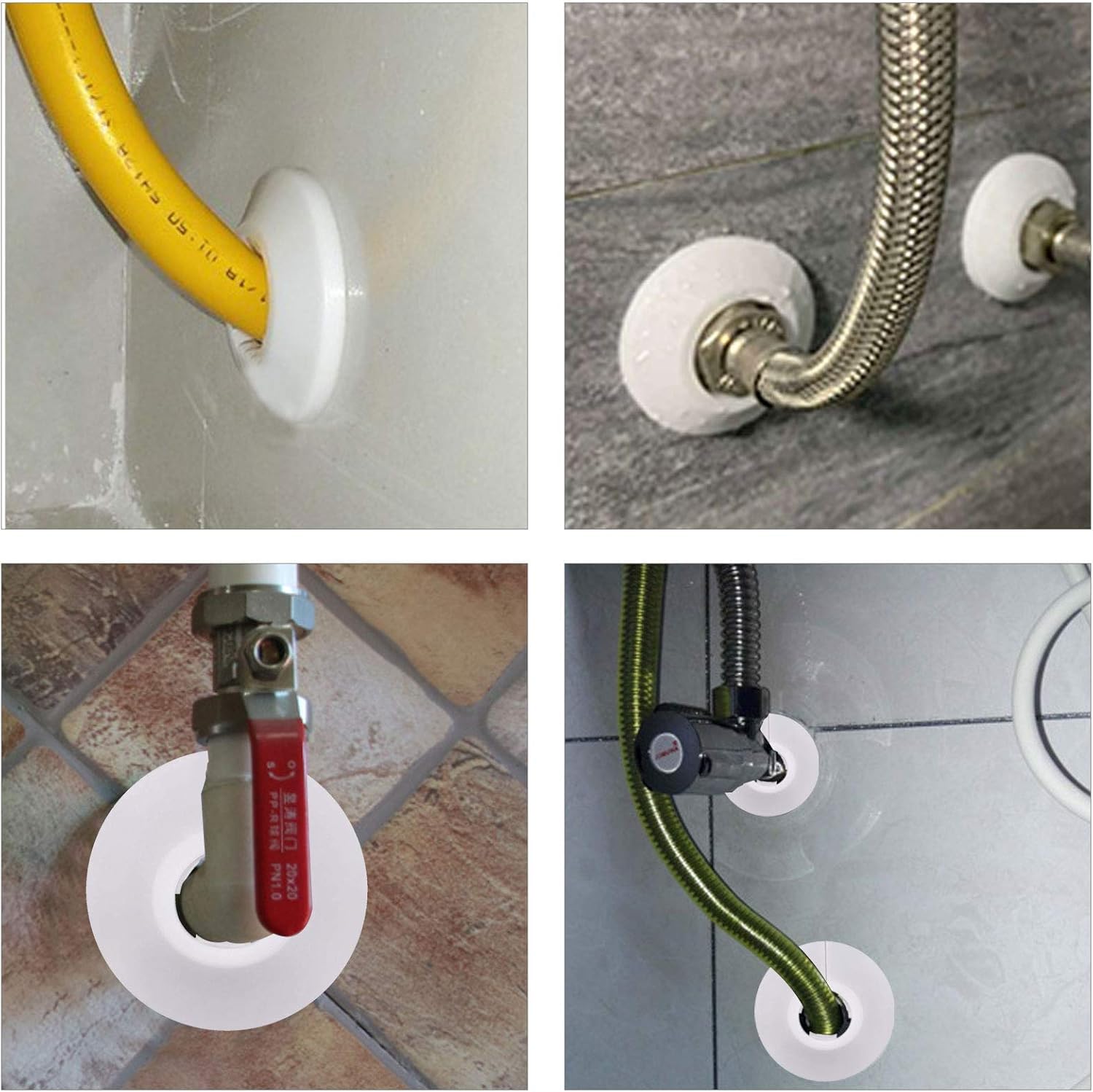 20pz Rosette per Termosifoni Copertura per Tubi Copertura in plastica per Tubi da 16 mm Diametro Copri Tubi Termosifoni Pipe Collar in Plastica per Radiatori Morsetti Domestico