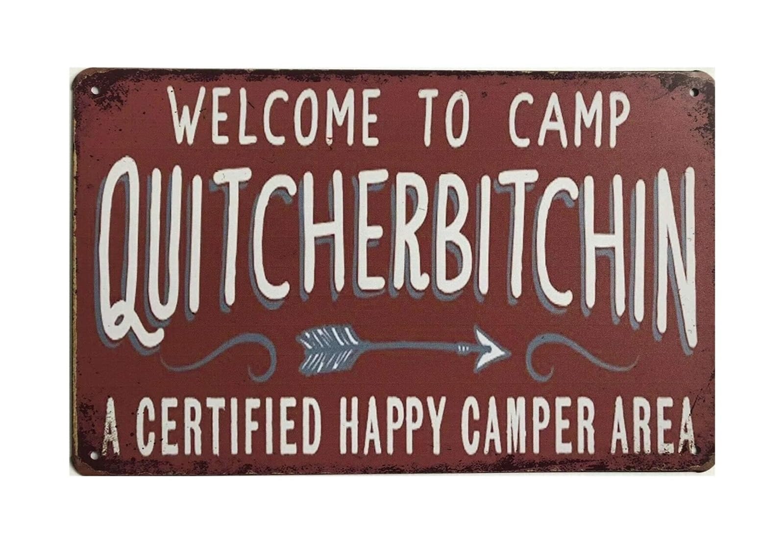 HDKYSWBUEJ Vintage Camp Adventure Sign Retro Metal Tin Sign for Cabin Man Cave Garage Outdoor Wall Decor 8 X 12 inch