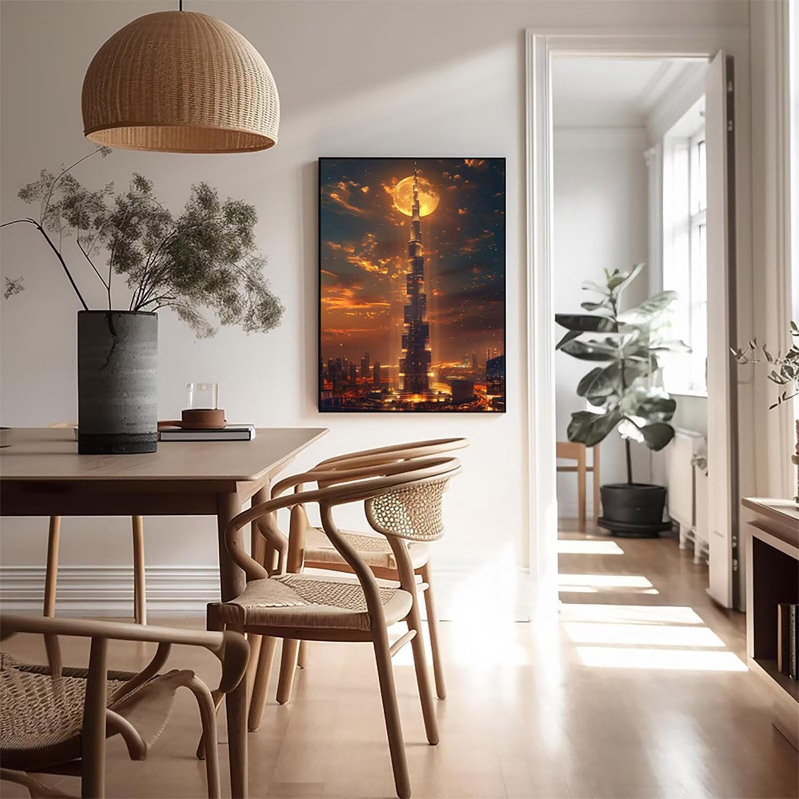 5D DIY diamentowe malowanie miasto, diamentowe malowanie pełny zestaw księżyc, kryształowa sztuka hobby kreatywne diamenty, haft krzyżykowy rękodzieło, obrazy z koralikami na prezent dla kobiet 100 x