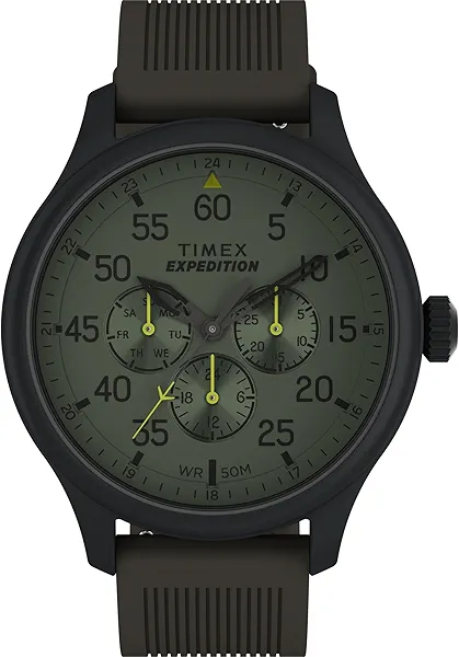 Timex Expedition Field Chronograph 43mm Men’s Analog Watch | INDIGLO Backlight | Durable Comfortable Adjustable Strap | Rugged Outdoor Watch | 100M Water Resistance