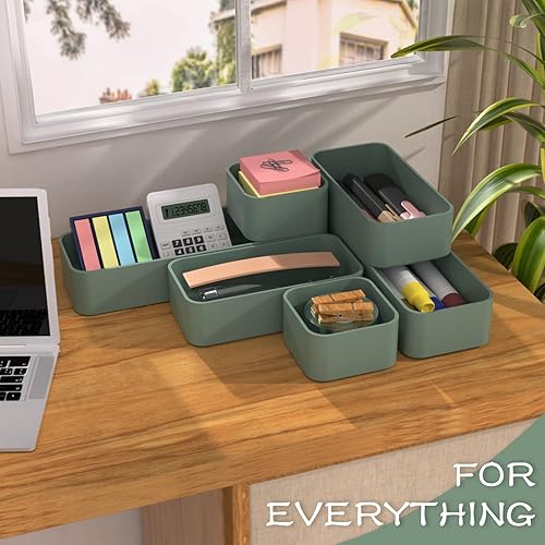 Miniatura 9 de CHANCETSUI Organizador de maquillaje, juego de organizadores de cajones apilables, organizador de escritorio de baño y encimera de tocador,