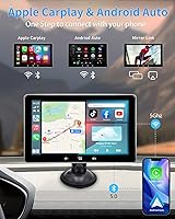 Vista 2 de Pantalla inalámbrica Apple Carplay para automóvil, pantalla táctil IPS de 7 pulgadas, radio portátil para auto y Android Auto con Bluetooth, control