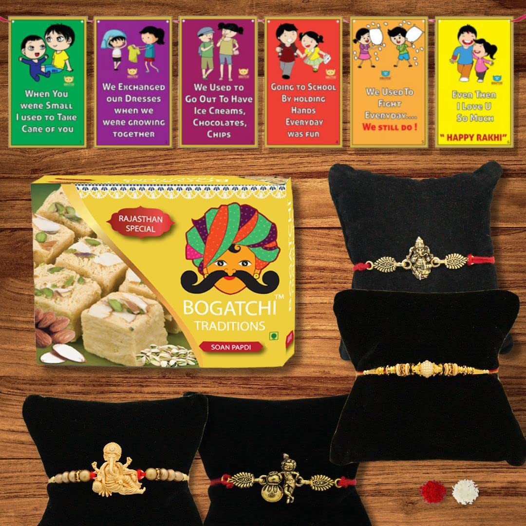 BOGATCHI Rakhi Gift for Brother|Rakhi with Sweets Combo|Rakhi Set with Sweets |Rakhi Gift Combo for Brother|Rakhi Set|Soan Papdi + Rakhi-4 + Roli Chawal + Rakhi Story Card|37 (B09BK2NP2D) Amazon Price History, Amazon Price Tracker