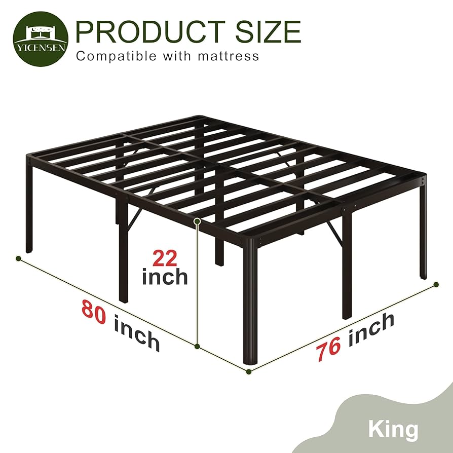 Amazon.com: Yicensen 22 Inch High King Bed Frame with