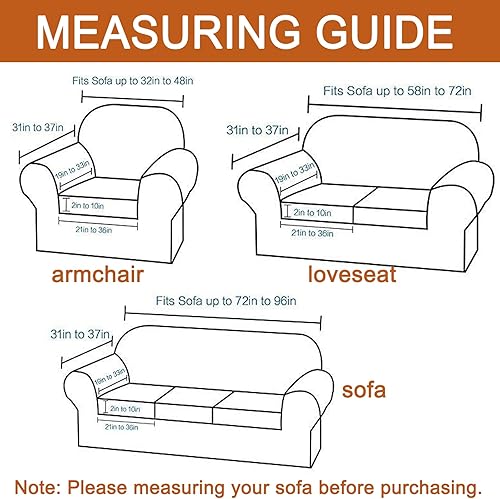 Miniatura 5 de HAOYONG Fundas de terciopelo para sofá de alta elasticidad, fundas de cojín separadas para sofá de sala de estar, fundas de sofá de 4 piezas para