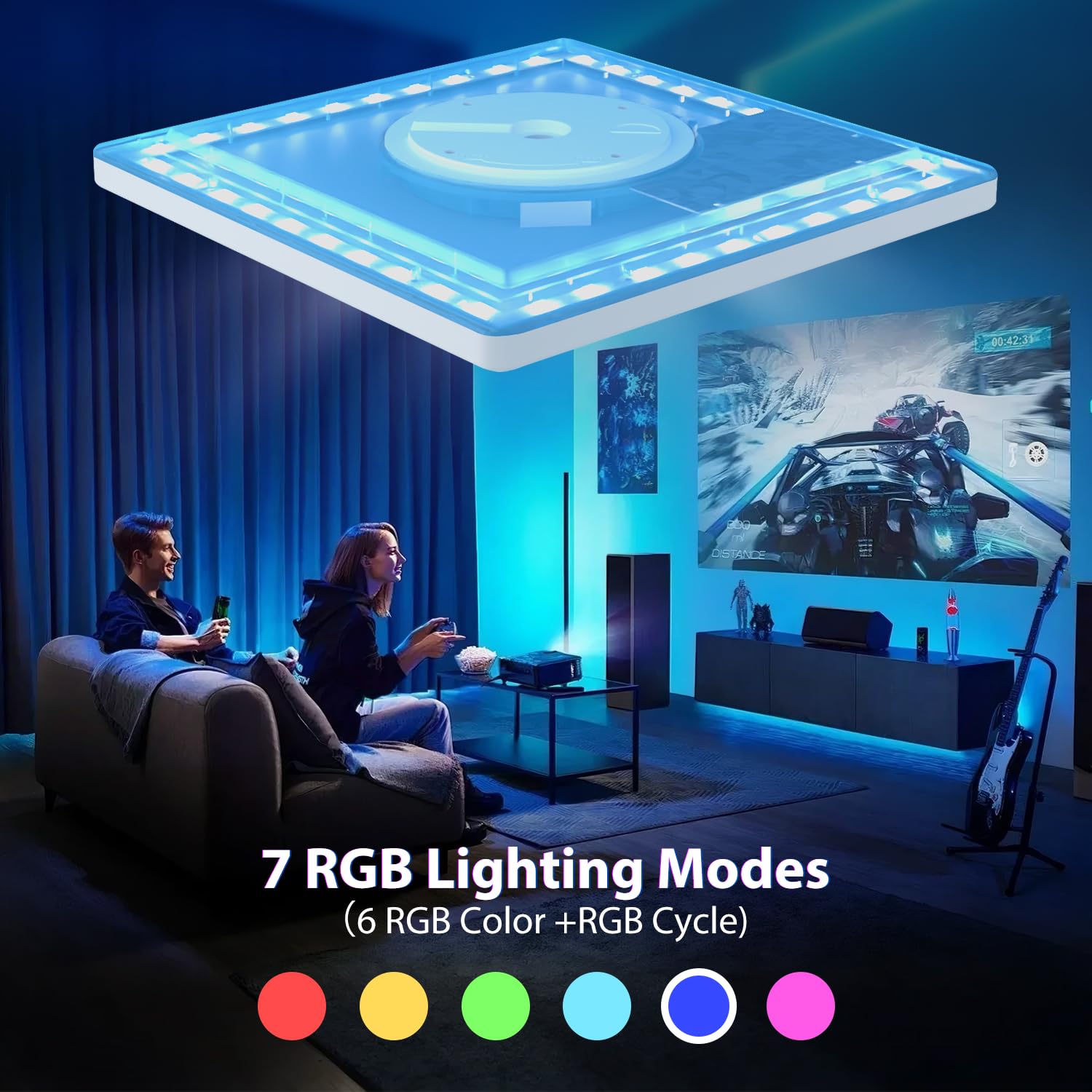 slochi 3200LM LED Deckenleuchte Dimmbar mit Fernbedienung, 30CM 25W RGB Farbwechsel Deckenlampe Led, 3000K-6500K Badezimmer Lampe für Bad Kinderzimmer Schlafzimmer Wohnzimme