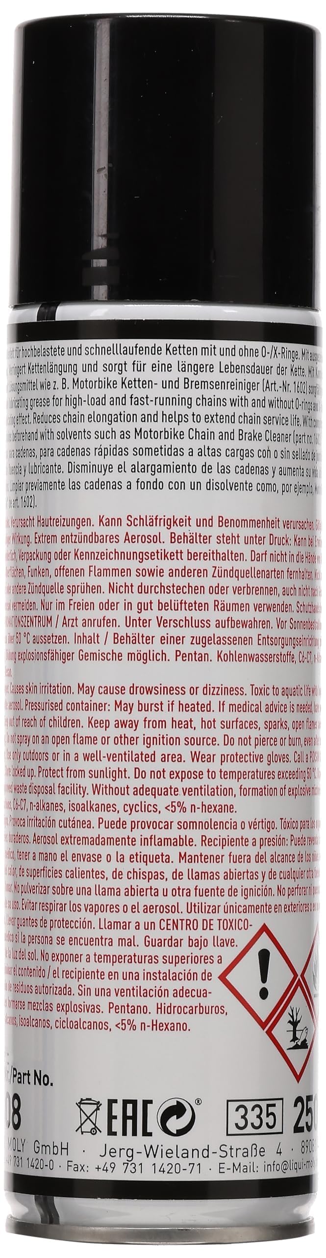 LIQUI MOLY Motorbike Chain Lube | 250 ml | Motorrad Haftschmierstoff ohne Kupfer | Art.-Nr.: 1508 (Packung mit 2)
