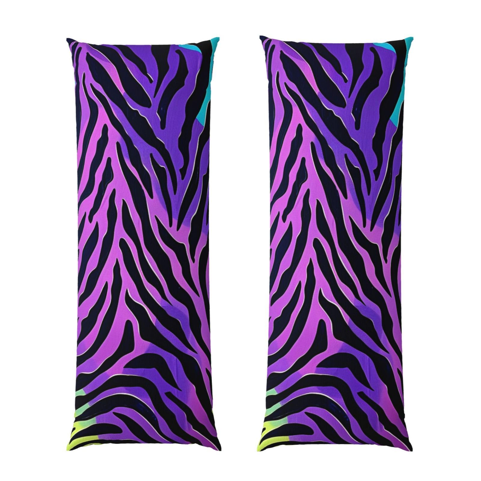 Body Pillow Cover 20x54 Inch, Purple Blue Green Camouflage Zebra Stripes Print Long Lumbar Pillow Case with Zipper Long Body Pillowcase Decorative for Bed Sofa Bedroom
