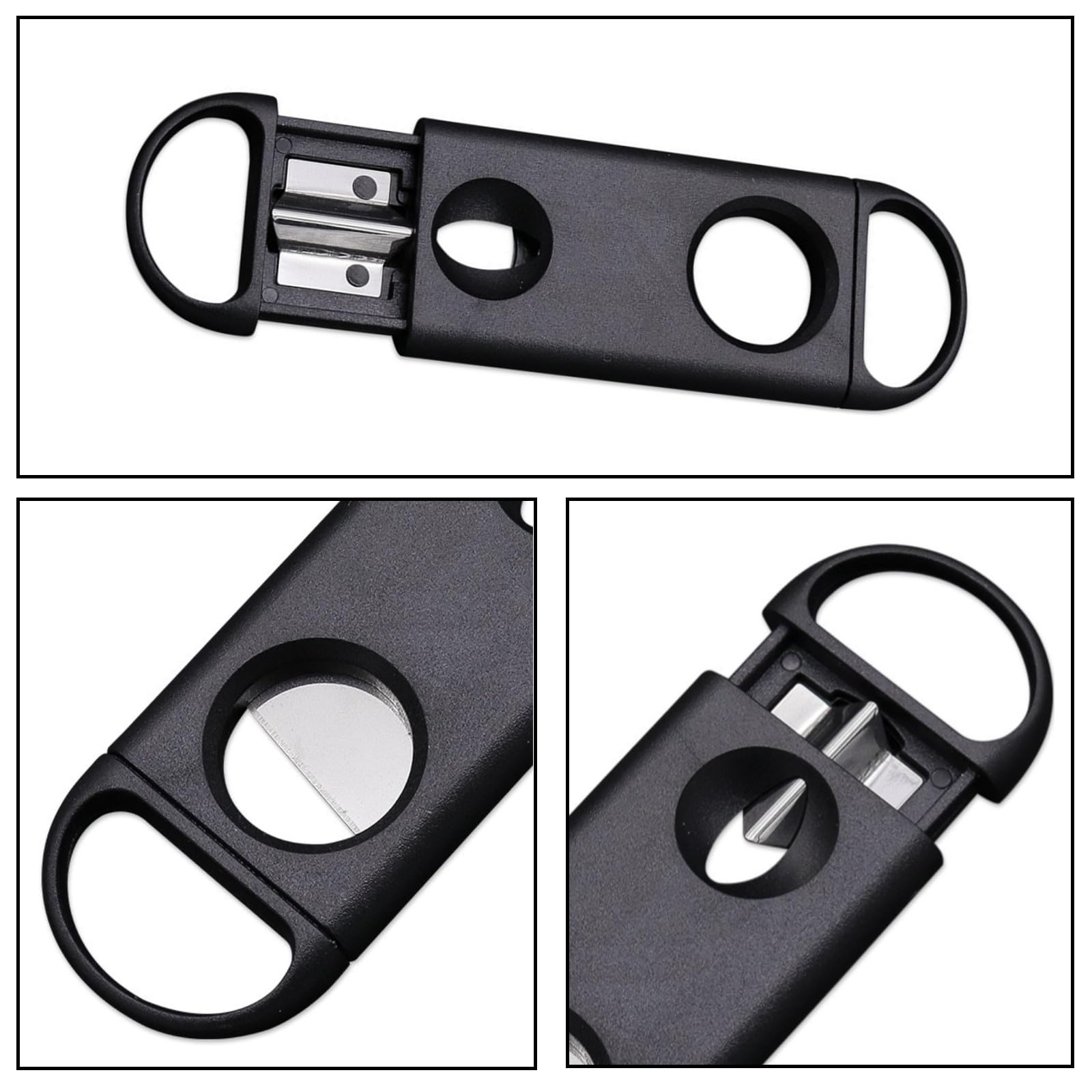 KANABEE Stainless Steel Double Blade Cigar Cutter Scissors Plastic Handle Portable Tool - View #4