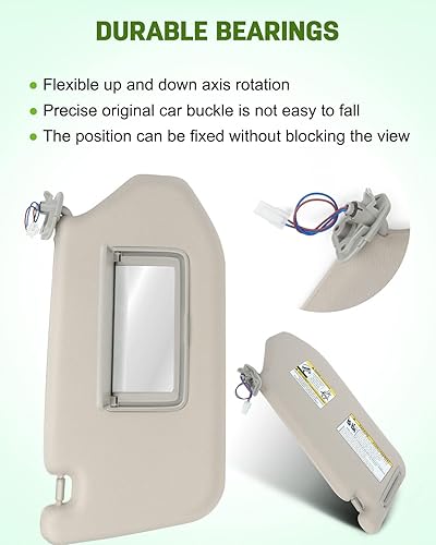 Miniatura 5 de SCITOO Visera solar interior del lado derecho del pasajero gris para Nissan Pathfinder 2013-2019 para Infiniti QX60 2014-2017 para Infiniti JX35