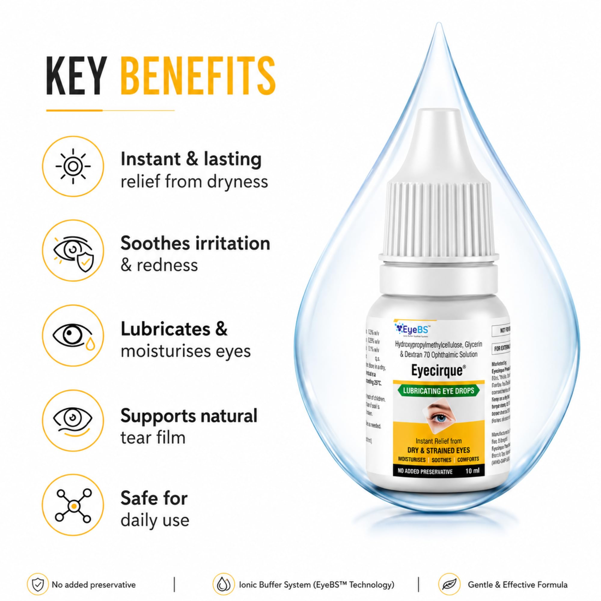 Eyecirque No Preservative Lubricating Eye Drops: Comfort, Soothe, and Moisturize - For Dry Eyes, Redness, Digital Eye Strain, Tired Eyes, Regular Use 4
