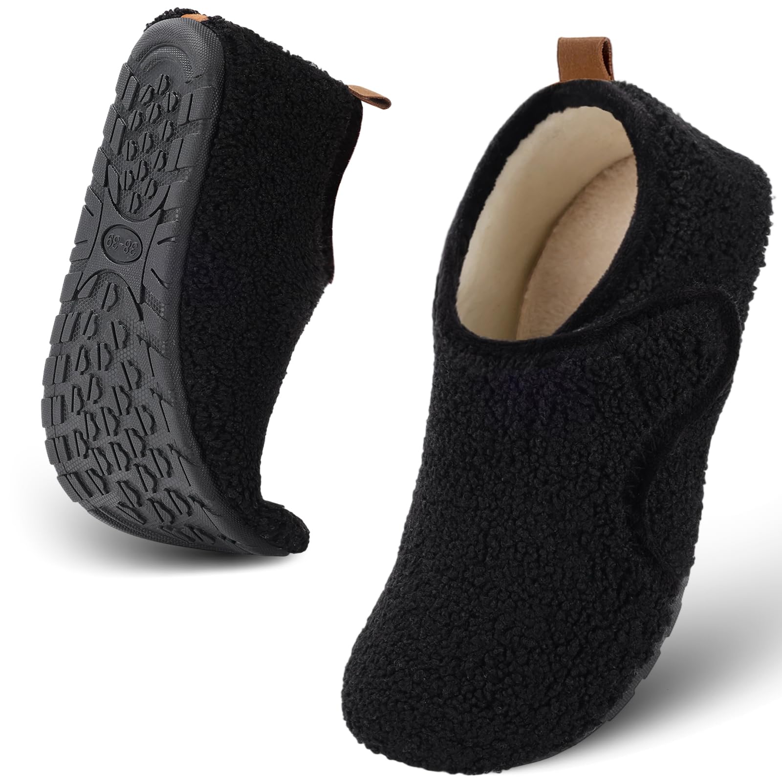 Ultrafun House Slippers for Women Men Slip on Barefoot Slippers Socks Soft Lightweight Rubble Sole House Shoes Indoor/Outdoor