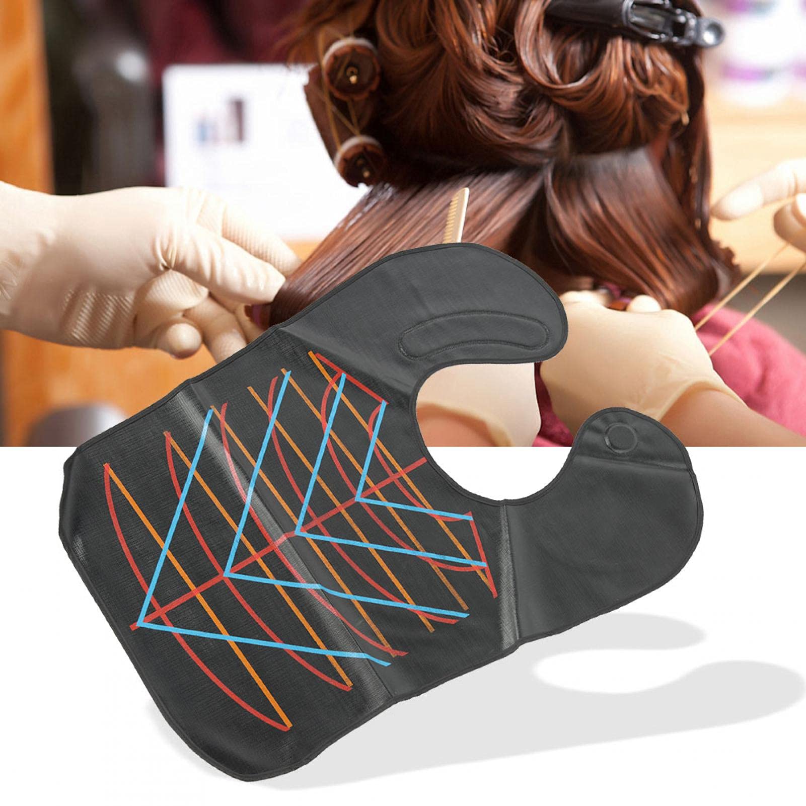 Collar de Corte Impermeable para Peluquería, Protector de Cuello para Corte de Pelo, Tinte, Negro
