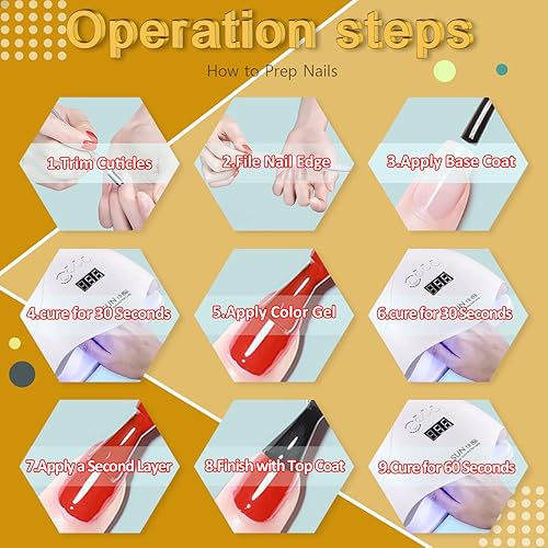 Miniatura 6 de YADADA Esmalte de uñas de gel, esmalte de gel de remojo con purpurina dorada (esmaltes para uñas en gel), manicura para salón de manicura para