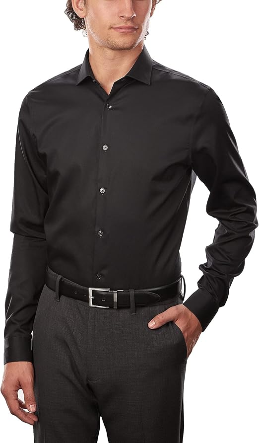 Calvin Klein Men's Dress Shirt Xtreme Slim Fit Non Iron Herringbone