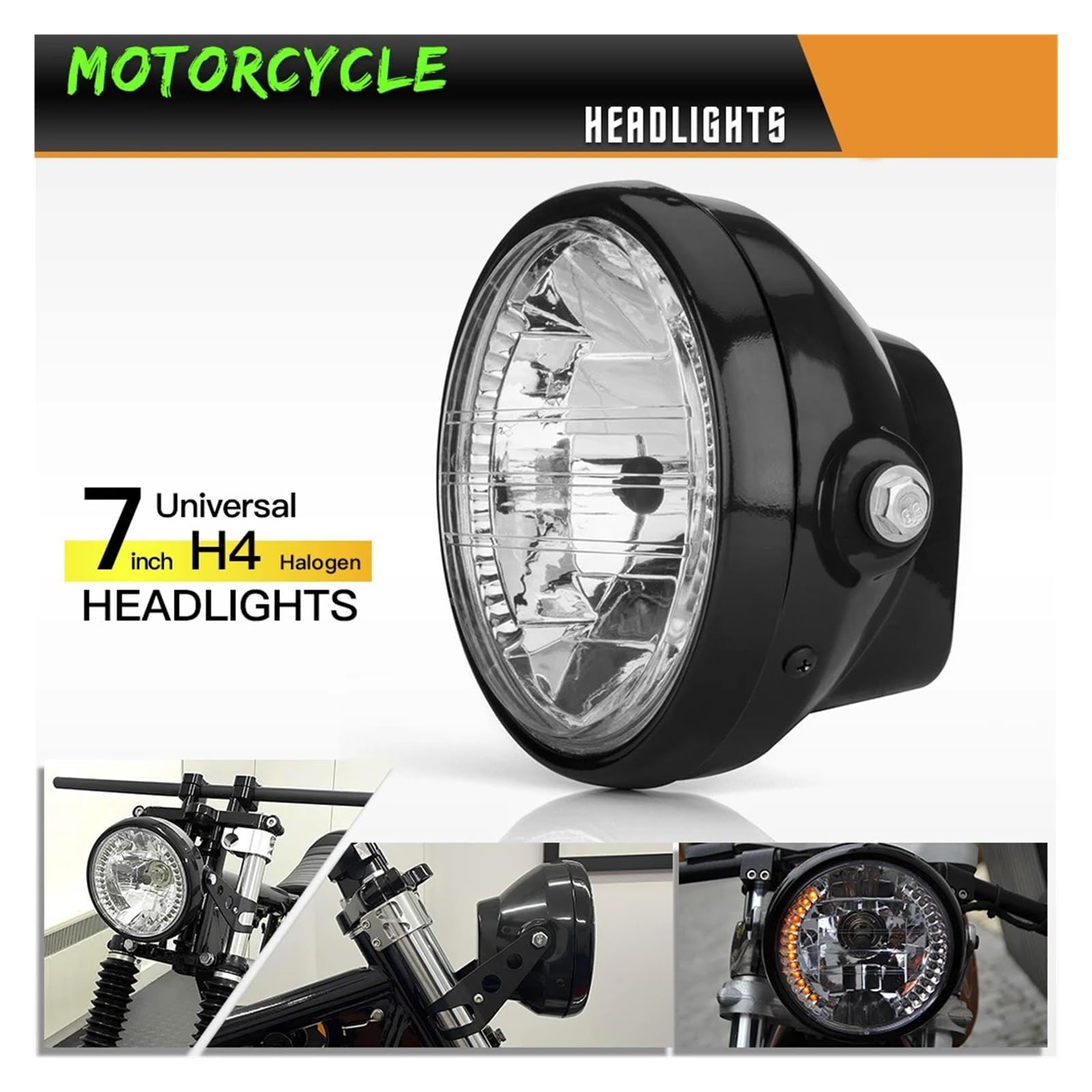 Światło Do Jazdy Pasuje do Harley 7 Cal reflektor motocyklowy z 9-przewodowym kierunkowskazem LED żarówka halogenowa przedni uchwyt mocujący reflektor Dirt Bike przednie światła(Lamp)