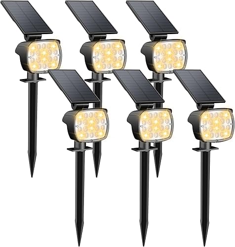 Miniatura 11 de Kaxiida Luces solares para exteriores resistentes al agua - Actualización 2025, luces de punto ultra brillantes de 3 niveles, luces de paisaje LED