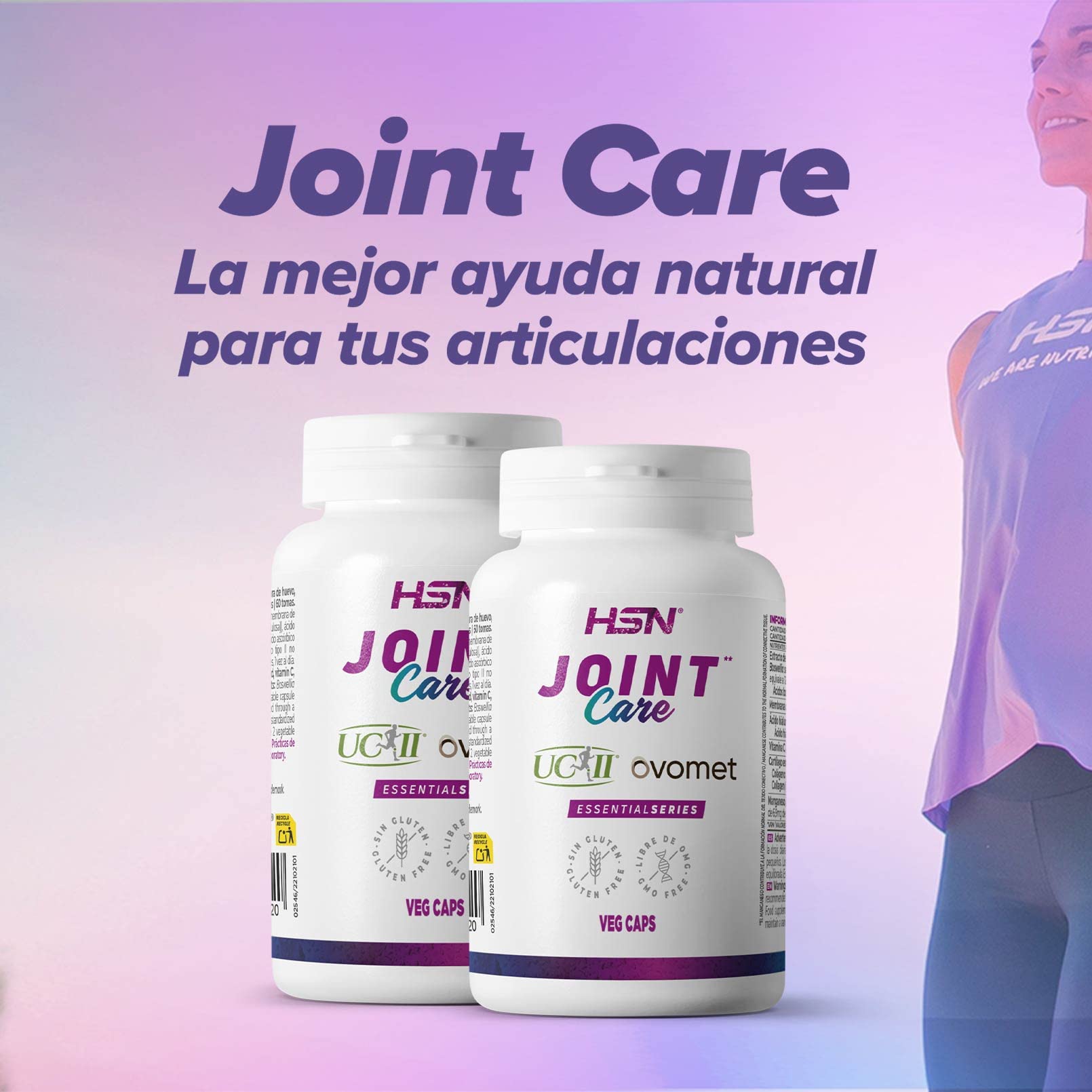HSN Joint Care – Colágeno UC-II® – 120 Cápsulas Vegetales | Con Boswellin®, Ovomet®, BioPerine®, vitamina C y manganeso que contribuye a la formación normal del tejido conectivo