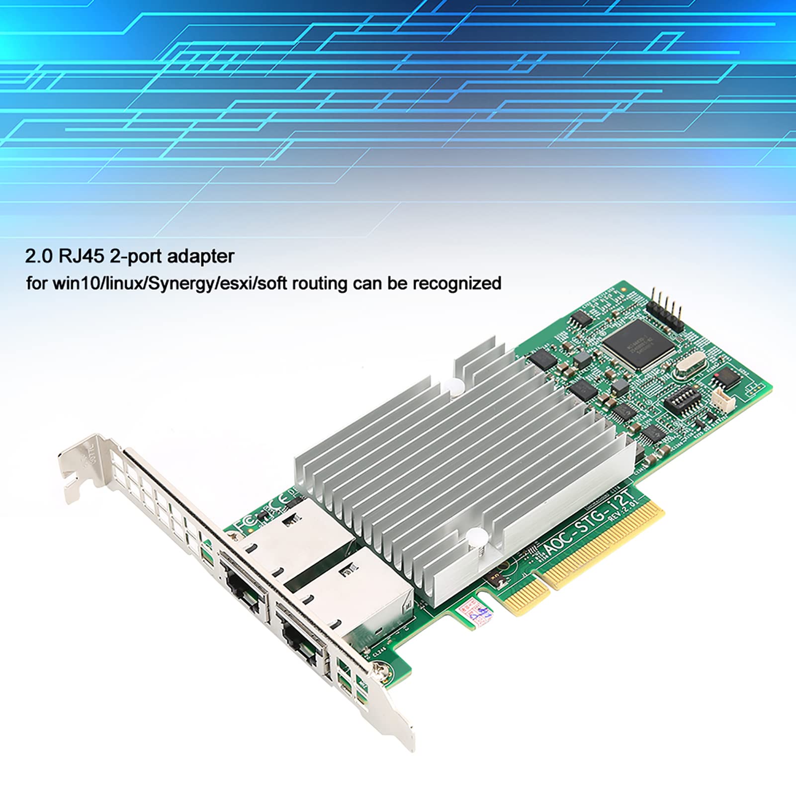 Wakects Scheda di Rete 10GbE per, STG-I2T 2-Porte RJ45