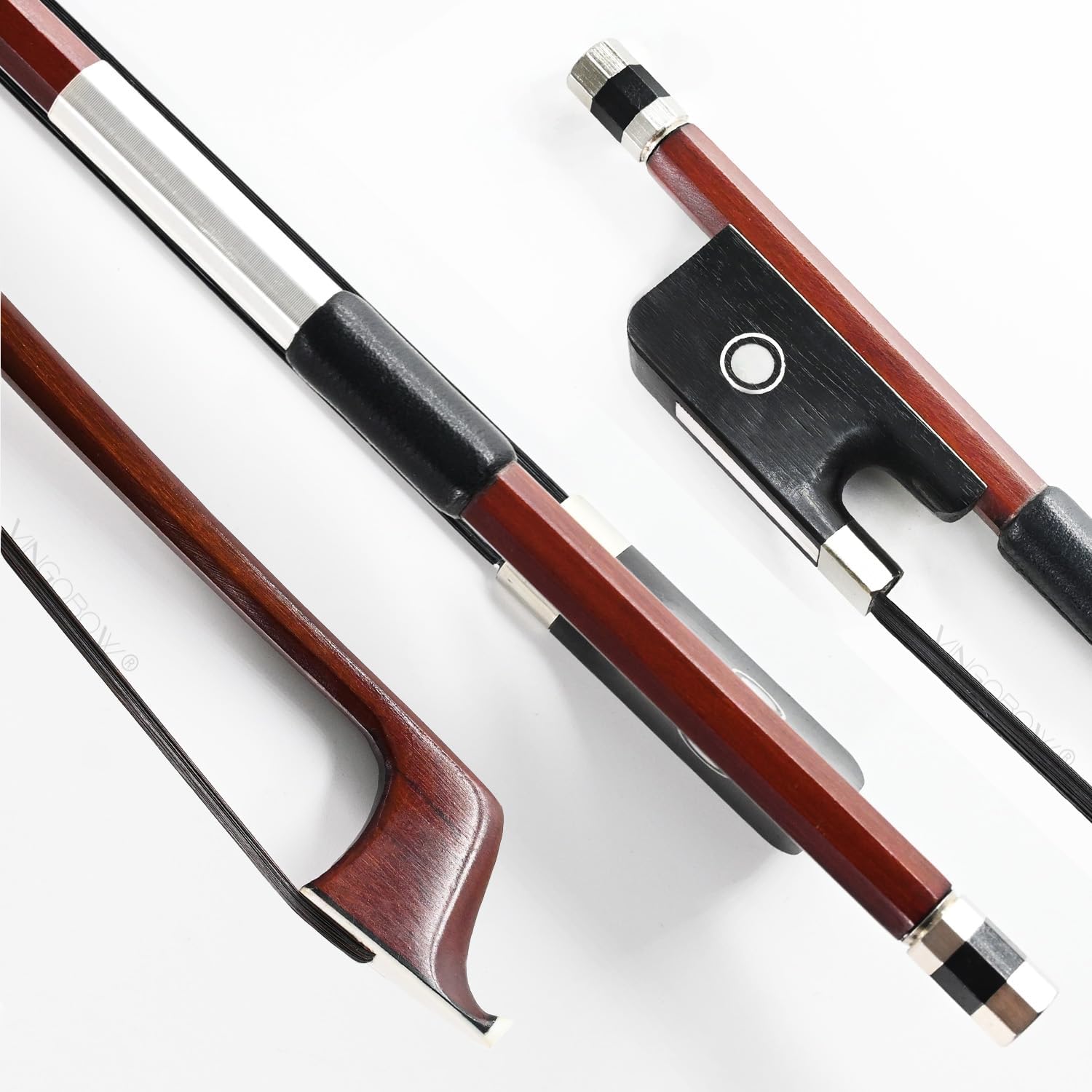 Brazilwood Cello Bow 4/4 Full Size 71.5cm Ebony Frog Natural Mongolian Black Horsehair Well-Balanced Warm Tone