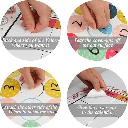 Miniatura 5 de Juego de tablones de anuncios con calendario de arcoíris bohemio, calendario de estaciones, tabla de anuncios CTP y decoración de aula con