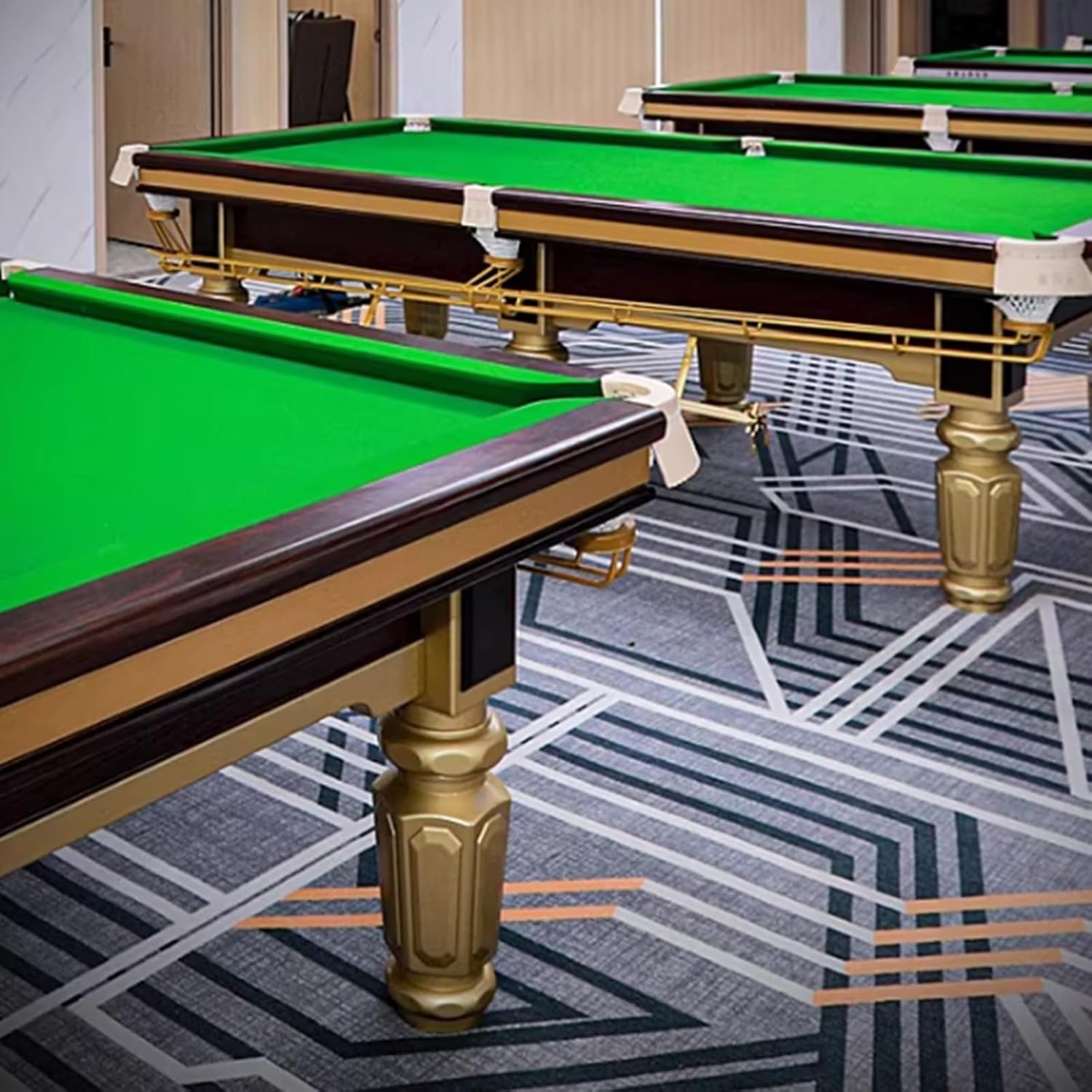 Premium Wood Frame Pool Table, Classic Billiard Game Table with Smooth Felt Surface for Family Entertainment