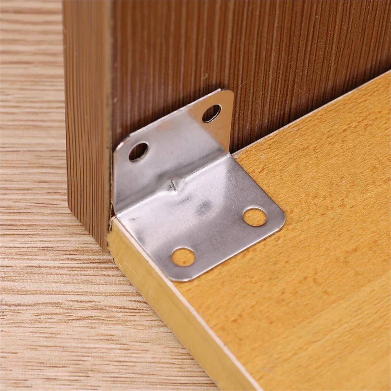 Staffa Angolare Universale In Acciaio Inossidabile Da 40 Pezzi, Dispositivo Di Fissaggio Fisso Ad Angolo Retto, For Mobile Con Struttura Del Letto Per Mobili, Scaffali, Sedie In Legno(6 Holes)