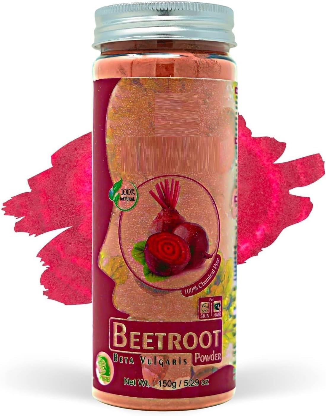 PS Natural Organic Beetroot Powder for Face Pack Hair Lips and Skin Pure Beet Root Powder - Beauty