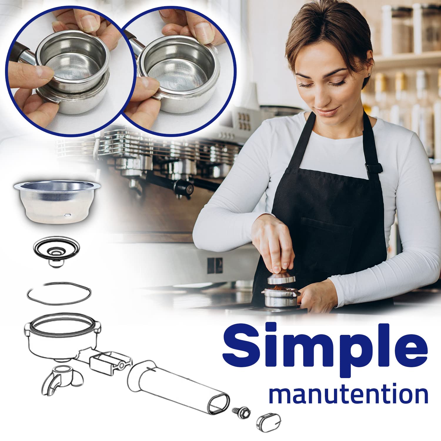 Filtre Café Double Tamis Pour DeLonghi - Code 5513281001 7313288199 - Garantie 10 Ans