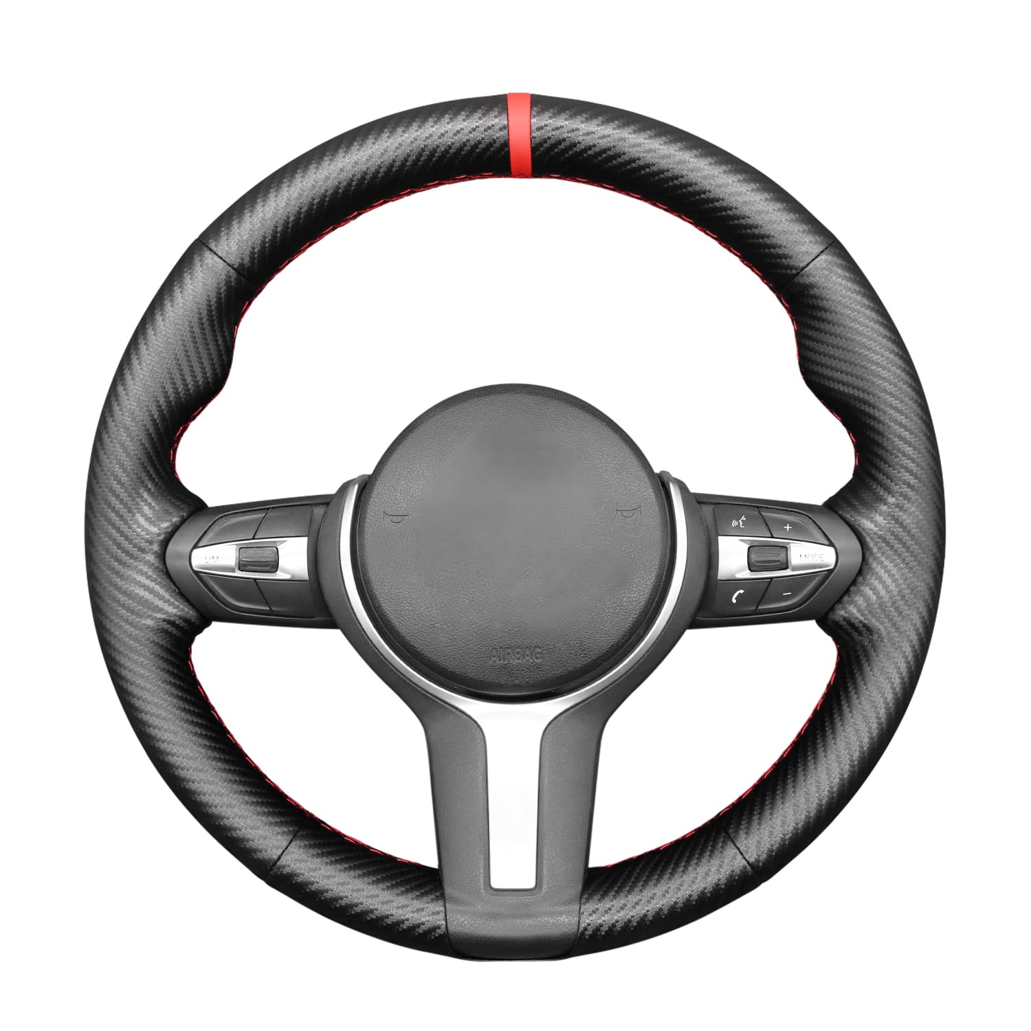MEWANT Car Steering Wheel Cover Carbon Fiber for BMW F87 M2 F80 M3 F82 M4 M5 F12 F13 M6 2013-2017 F85 X5 M F86 X6 M F33 2013-2017 F30 M Sport 2013-2017